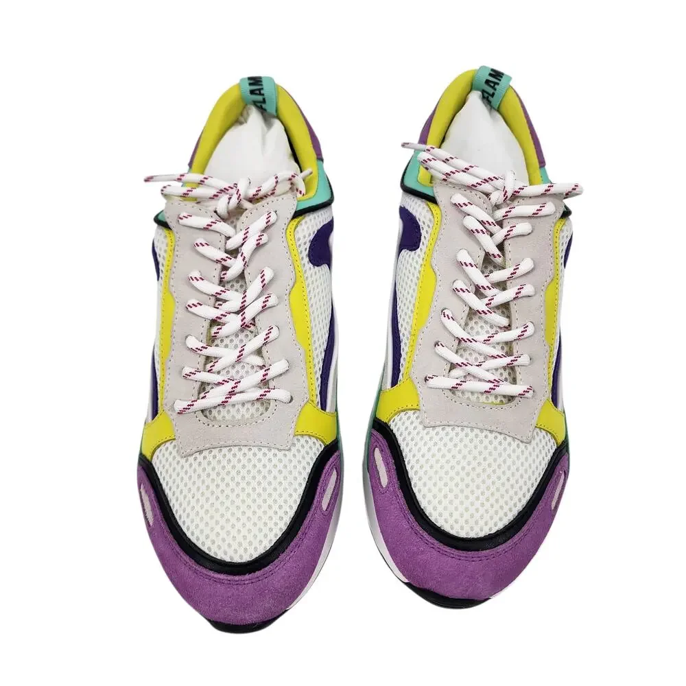 Sandro Paris Flame Leather Trainer Low Top Sneakers Parme size 40 / 9.5